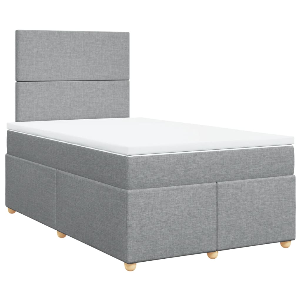 Boxspring met matras stof lichtgrijs 120x200 cm is nu te koop bij PeponiXL, paradijselijk wonen!