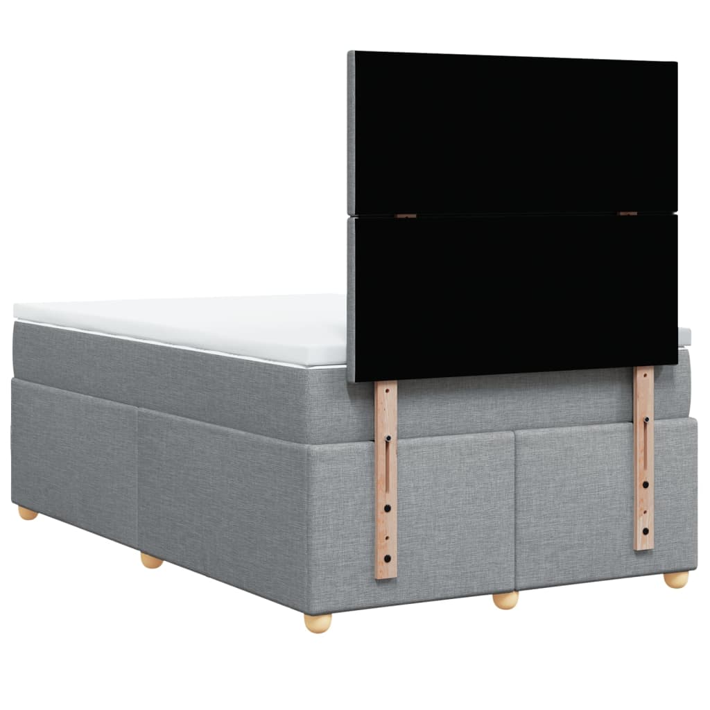 Boxspring met matras stof lichtgrijs 120x200 cm is nu te koop bij PeponiXL, paradijselijk wonen!