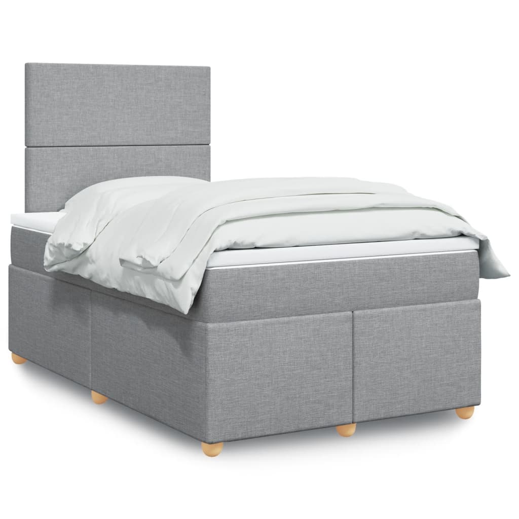 Boxspring met matras stof lichtgrijs 120x200 cm is nu te koop bij PeponiXL, paradijselijk wonen!