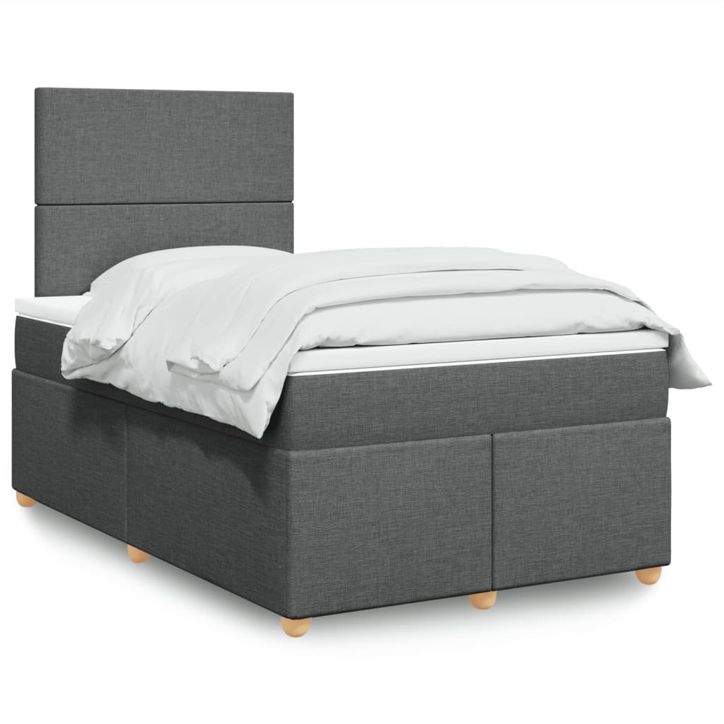 Boxspring met matras stof donkergrijs 120x200 cm is nu te koop bij PeponiXL, paradijselijk wonen!