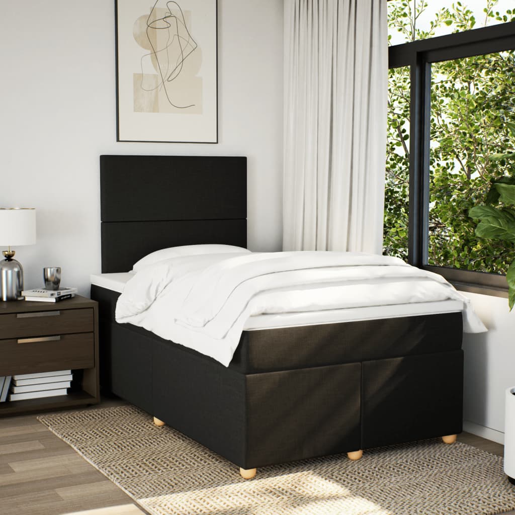 Boxspring met matras stof zwart 120x200 cm is nu te koop bij PeponiXL, paradijselijk wonen!