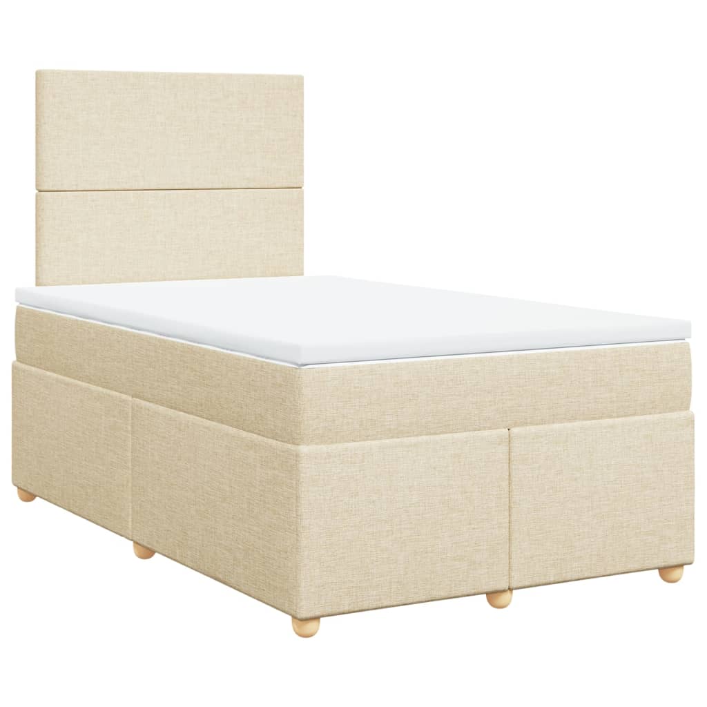 Boxspring met matras stof crèmekleurig 120x200 cm is nu te koop bij PeponiXL, paradijselijk wonen!