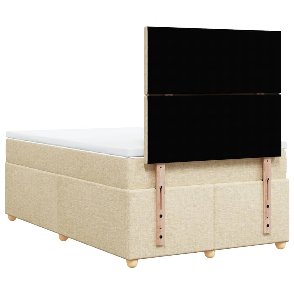 Boxspring met matras stof crèmekleurig 120x200 cm is nu te koop bij PeponiXL, paradijselijk wonen!