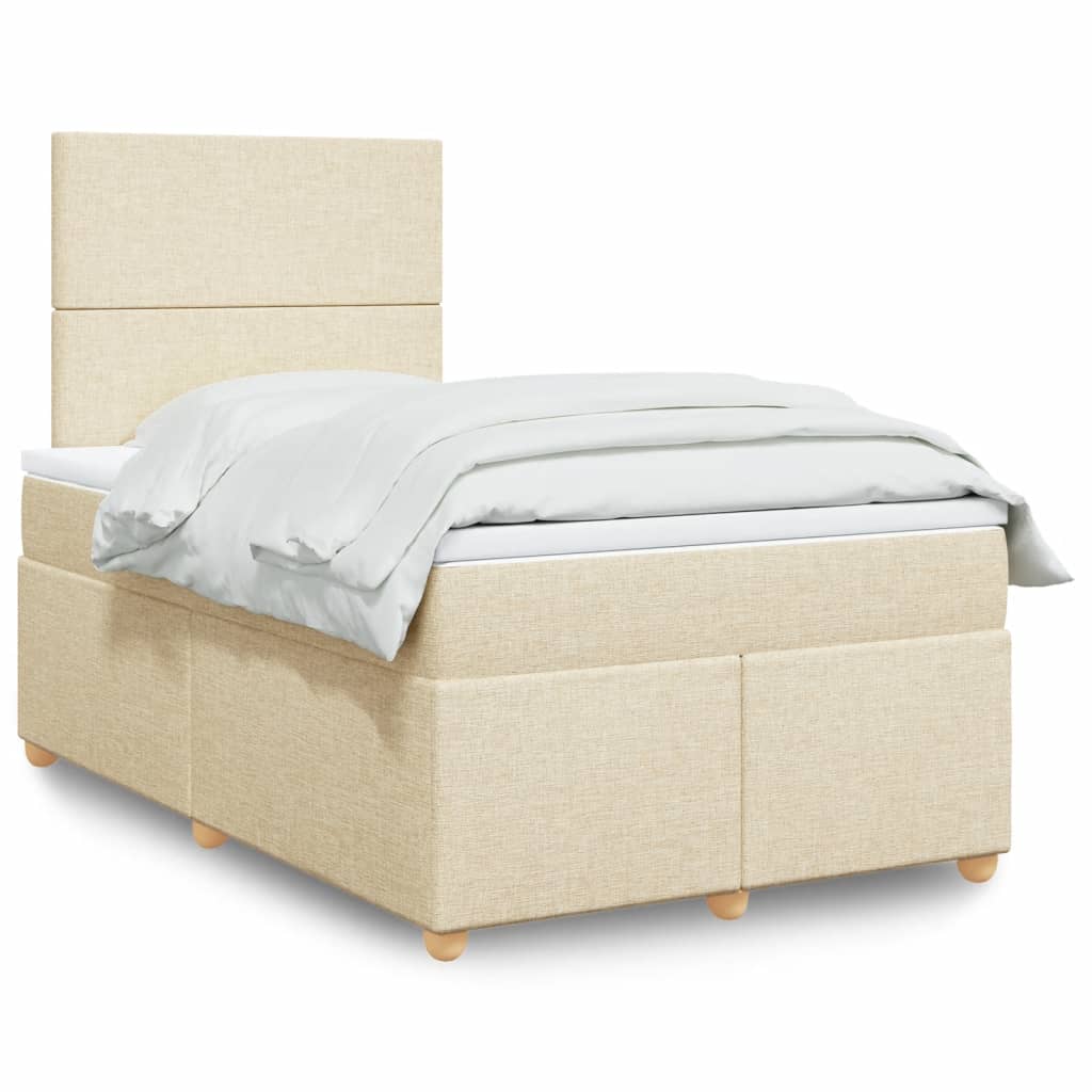 Boxspring met matras stof crèmekleurig 120x200 cm is nu te koop bij PeponiXL, paradijselijk wonen!