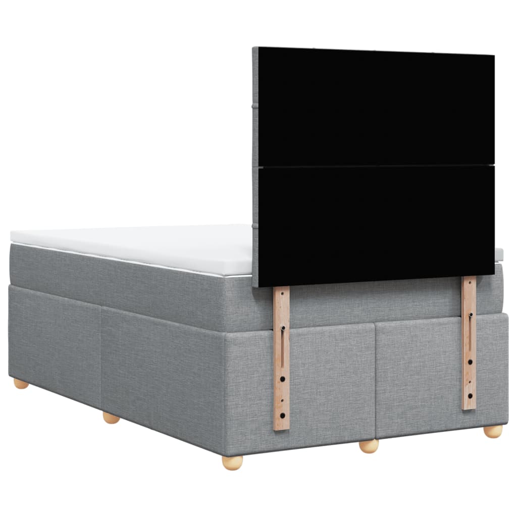 Boxspring met matras stof lichtgrijs 120x200 cm is nu te koop bij PeponiXL, paradijselijk wonen!