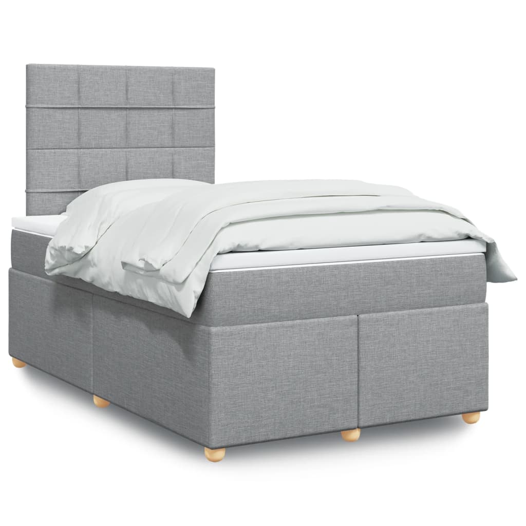 Boxspring met matras stof lichtgrijs 120x200 cm is nu te koop bij PeponiXL, paradijselijk wonen!
