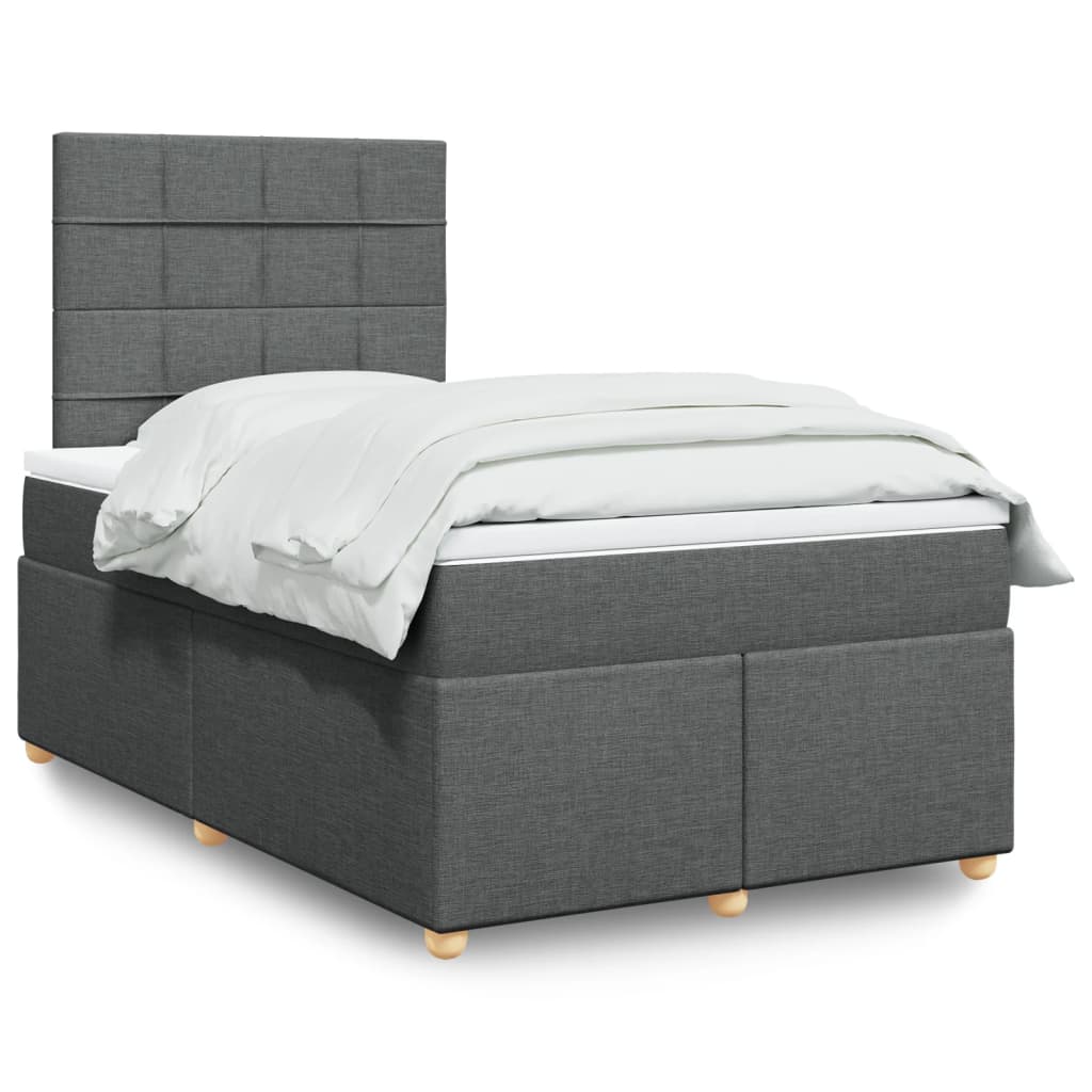 Boxspring met matras stof donkergrijs 120x200 cm is nu te koop bij PeponiXL, paradijselijk wonen!