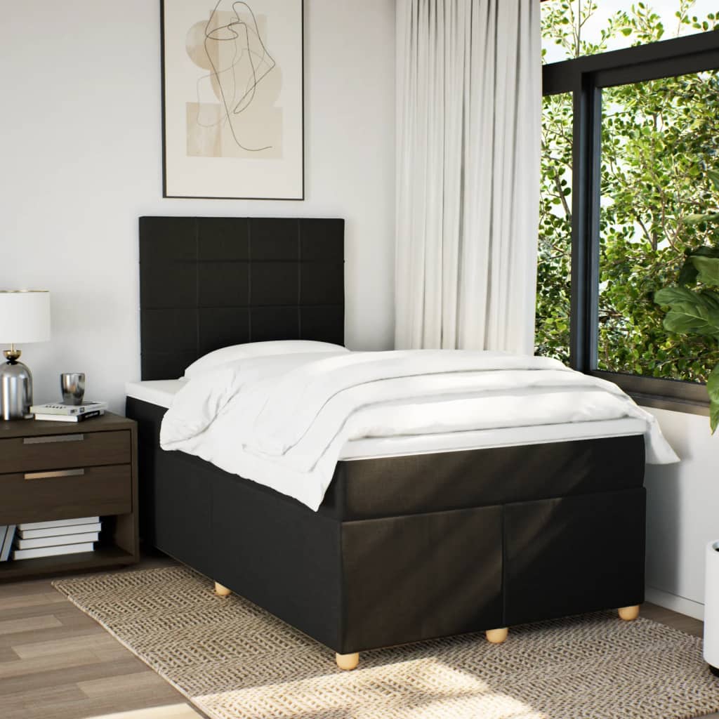 Boxspring met matras stof zwart 120x200 cm is nu te koop bij PeponiXL, paradijselijk wonen!