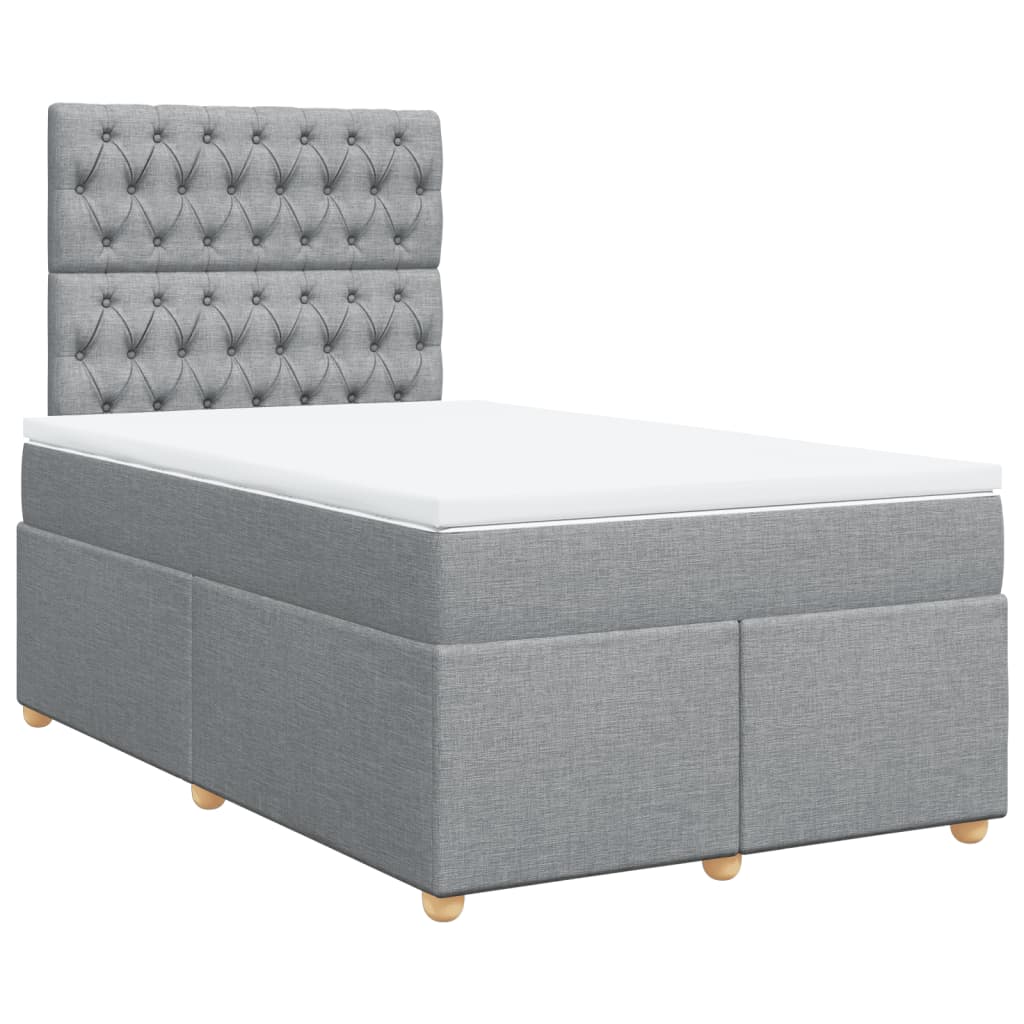 Boxspring met matras stof lichtgrijs 120x200 cm is nu te koop bij PeponiXL, paradijselijk wonen!