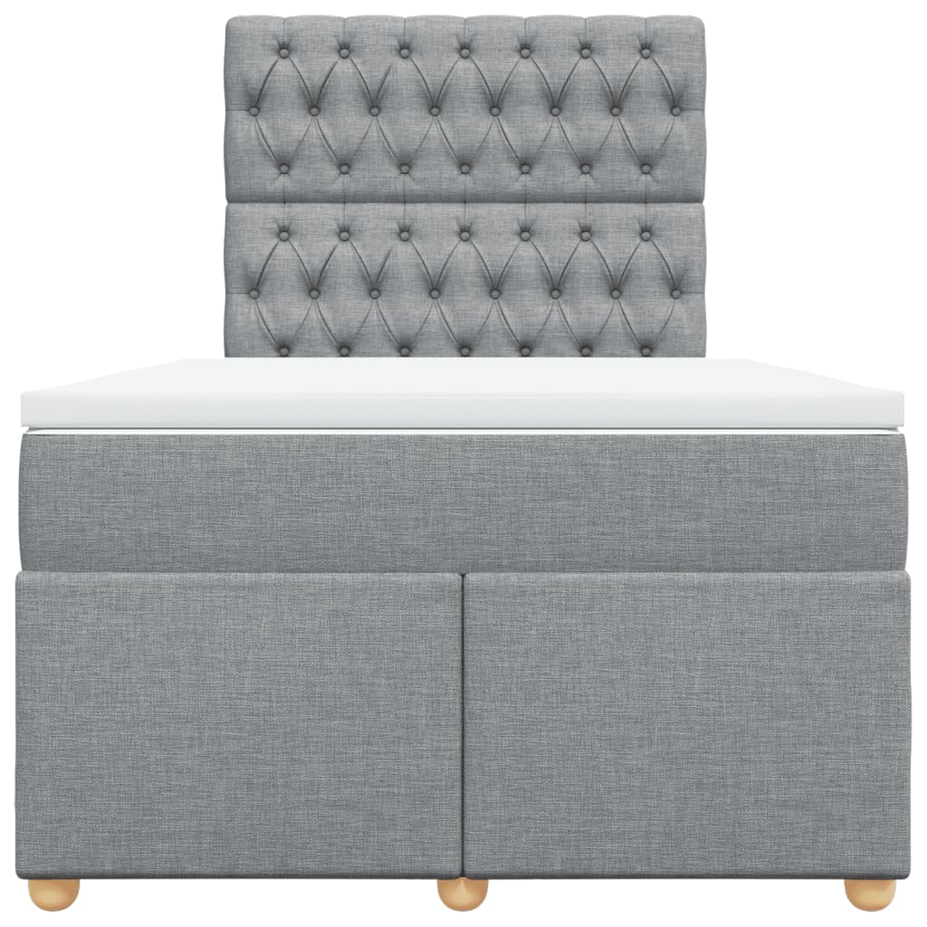 Boxspring met matras stof lichtgrijs 120x200 cm is nu te koop bij PeponiXL, paradijselijk wonen!
