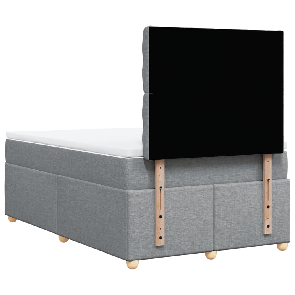 Boxspring met matras stof lichtgrijs 120x200 cm is nu te koop bij PeponiXL, paradijselijk wonen!
