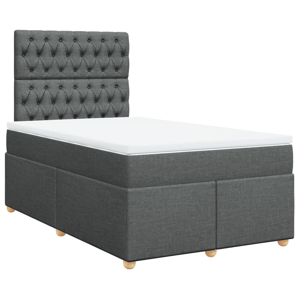 Boxspring met matras stof donkergrijs 120x200 cm is nu te koop bij PeponiXL, paradijselijk wonen!
