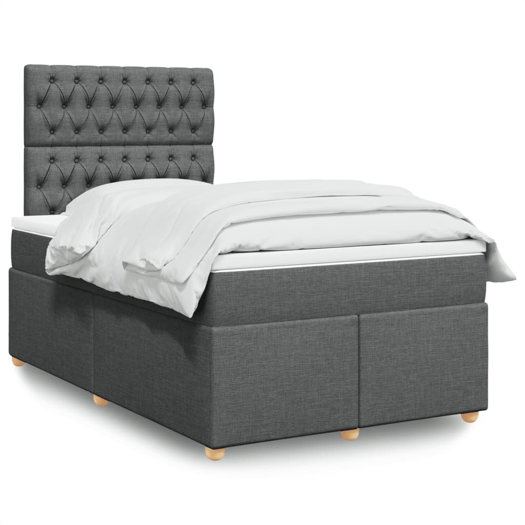 Boxspring met matras stof donkergrijs 120x200 cm is nu te koop bij PeponiXL, paradijselijk wonen!