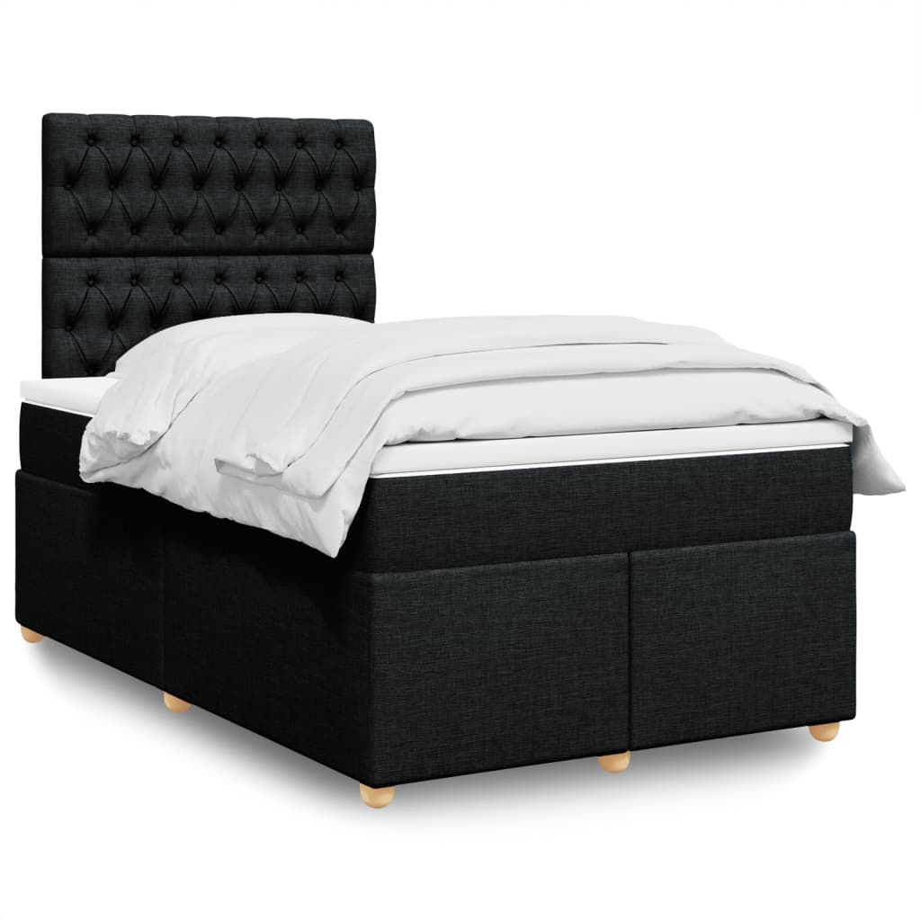 Boxspring met matras stof zwart 120x200 cm is nu te koop bij PeponiXL, paradijselijk wonen!