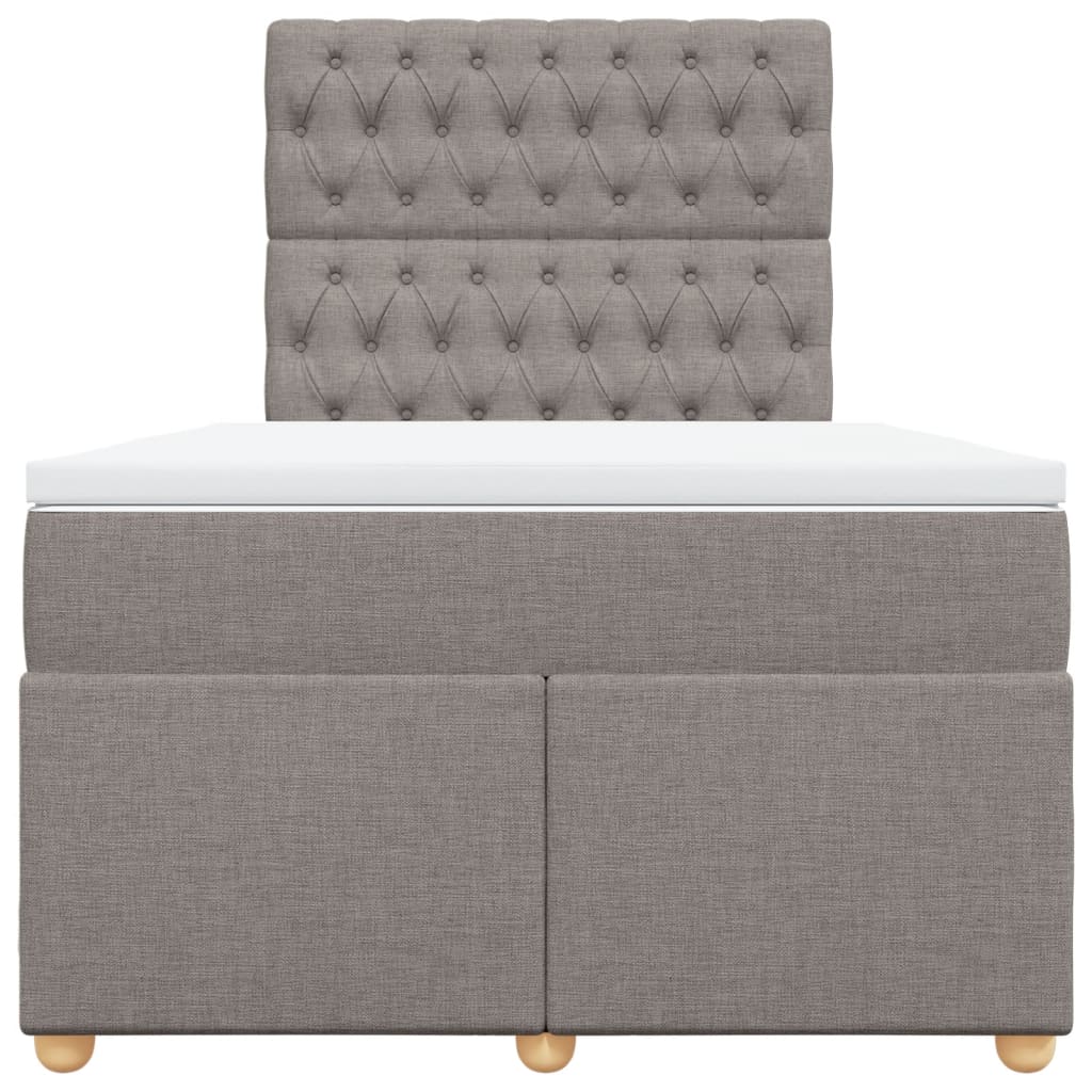 Boxspring met matras stof taupe 120x200 cm is nu te koop bij PeponiXL, paradijselijk wonen!