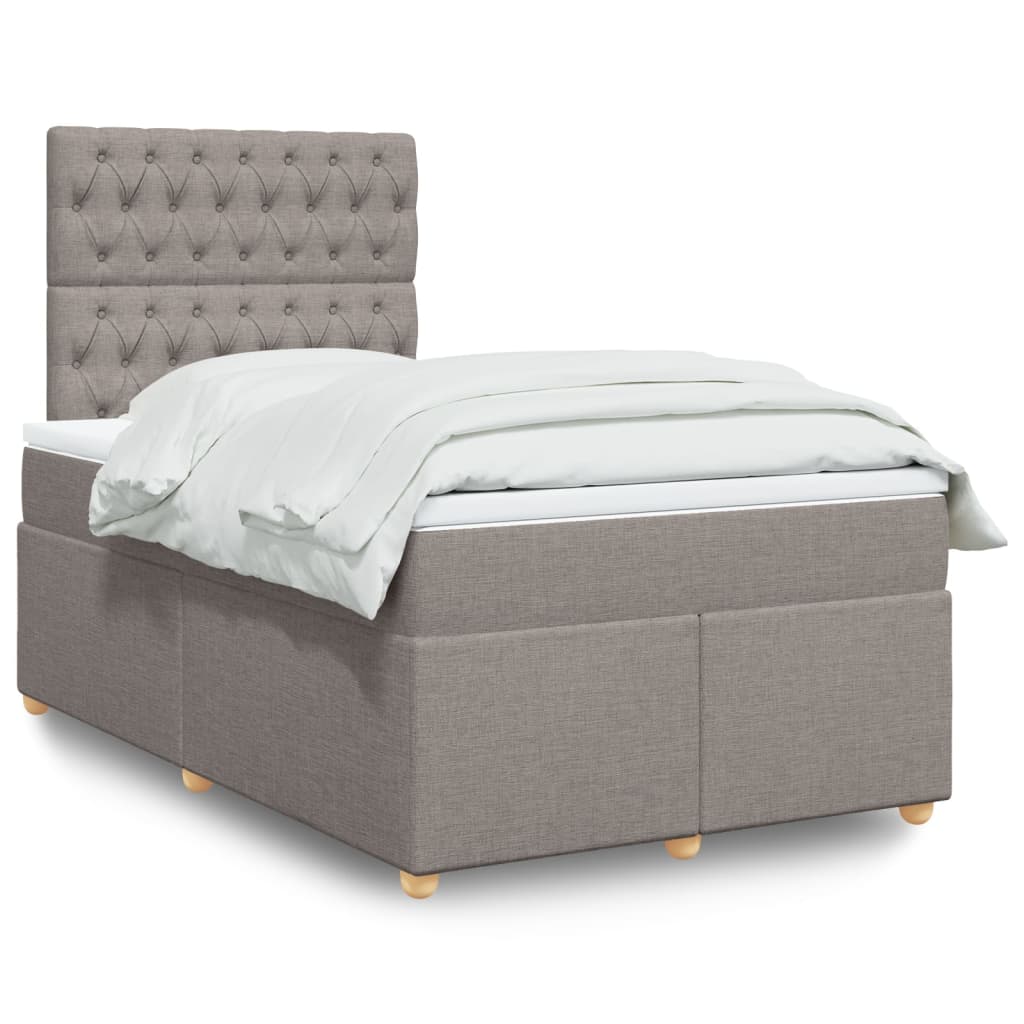 Boxspring met matras stof taupe 120x200 cm is nu te koop bij PeponiXL, paradijselijk wonen!