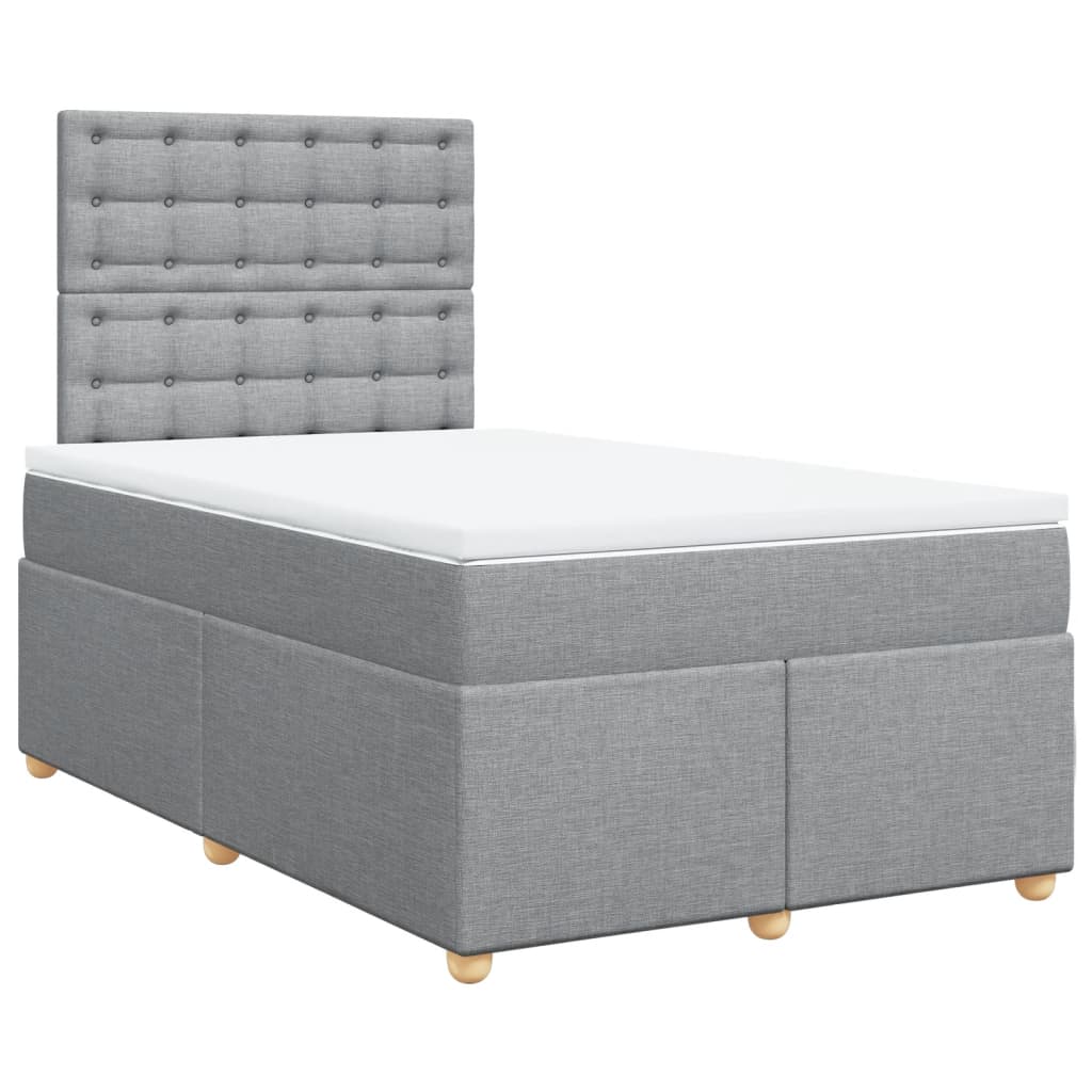 Boxspring met matras stof lichtgrijs 120x200 cm is nu te koop bij PeponiXL, paradijselijk wonen!