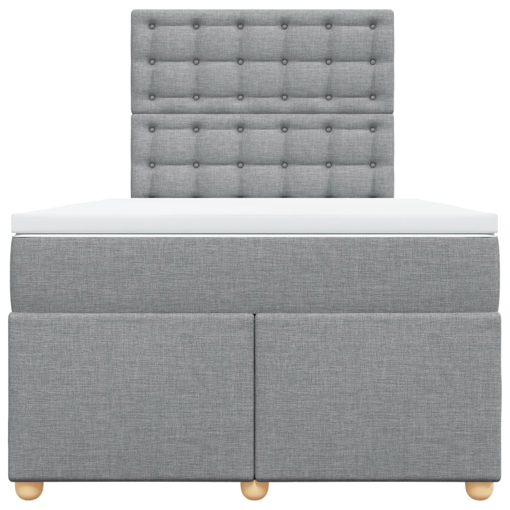 Boxspring met matras stof lichtgrijs 120x200 cm is nu te koop bij PeponiXL, paradijselijk wonen!