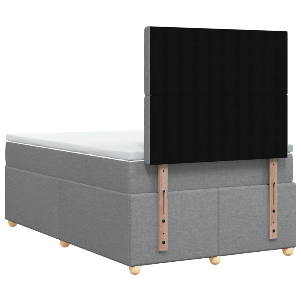 Boxspring met matras stof lichtgrijs 120x200 cm is nu te koop bij PeponiXL, paradijselijk wonen!