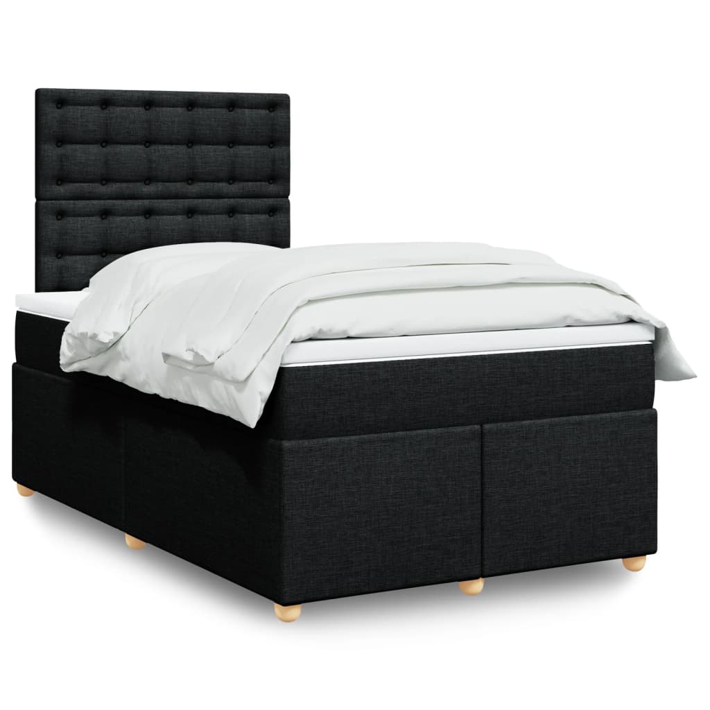 Boxspring met matras stof zwart 120x200 cm is nu te koop bij PeponiXL, paradijselijk wonen!