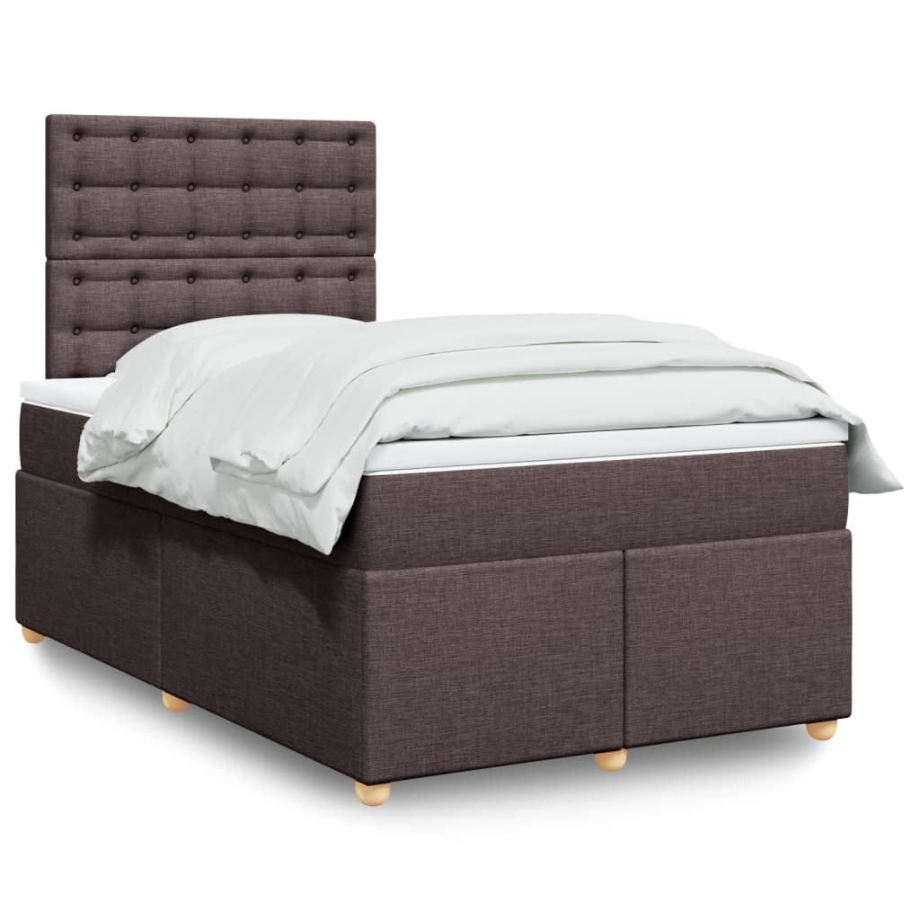 Boxspring met matras stof donkerbruin 120x200 cm is nu te koop bij PeponiXL, paradijselijk wonen!