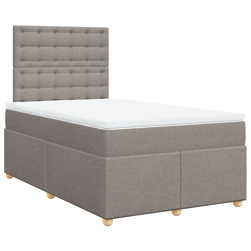 Boxspring met matras stof taupe 120x200 cm is nu te koop bij PeponiXL, paradijselijk wonen!