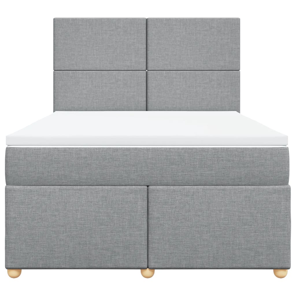 Boxspring met matras stof lichtgrijs 140x190 cm is nu te koop bij PeponiXL, paradijselijk wonen!