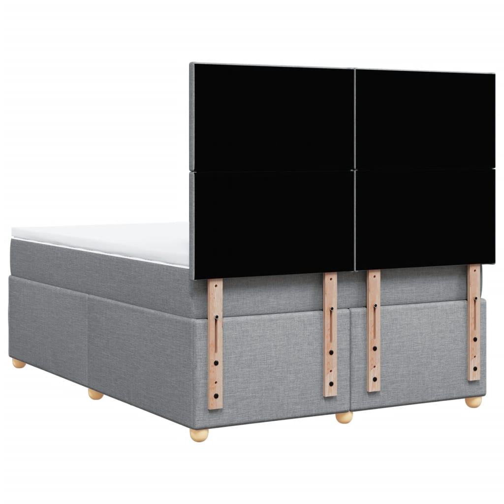 Boxspring met matras stof lichtgrijs 140x190 cm is nu te koop bij PeponiXL, paradijselijk wonen!
