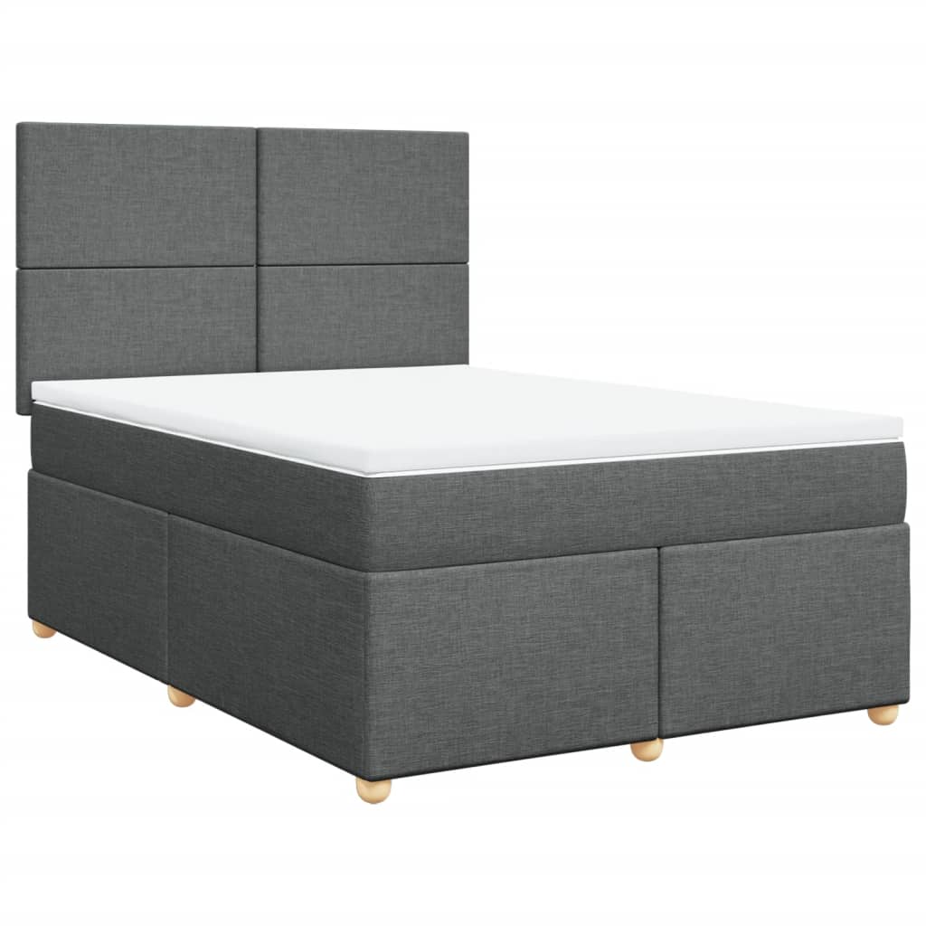 Boxspring met matras stof donkergrijs 140x190 cm is nu te koop bij PeponiXL, paradijselijk wonen!