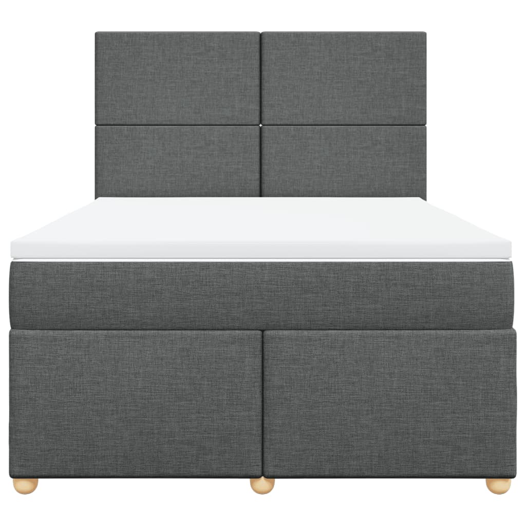 Boxspring met matras stof donkergrijs 140x190 cm is nu te koop bij PeponiXL, paradijselijk wonen!