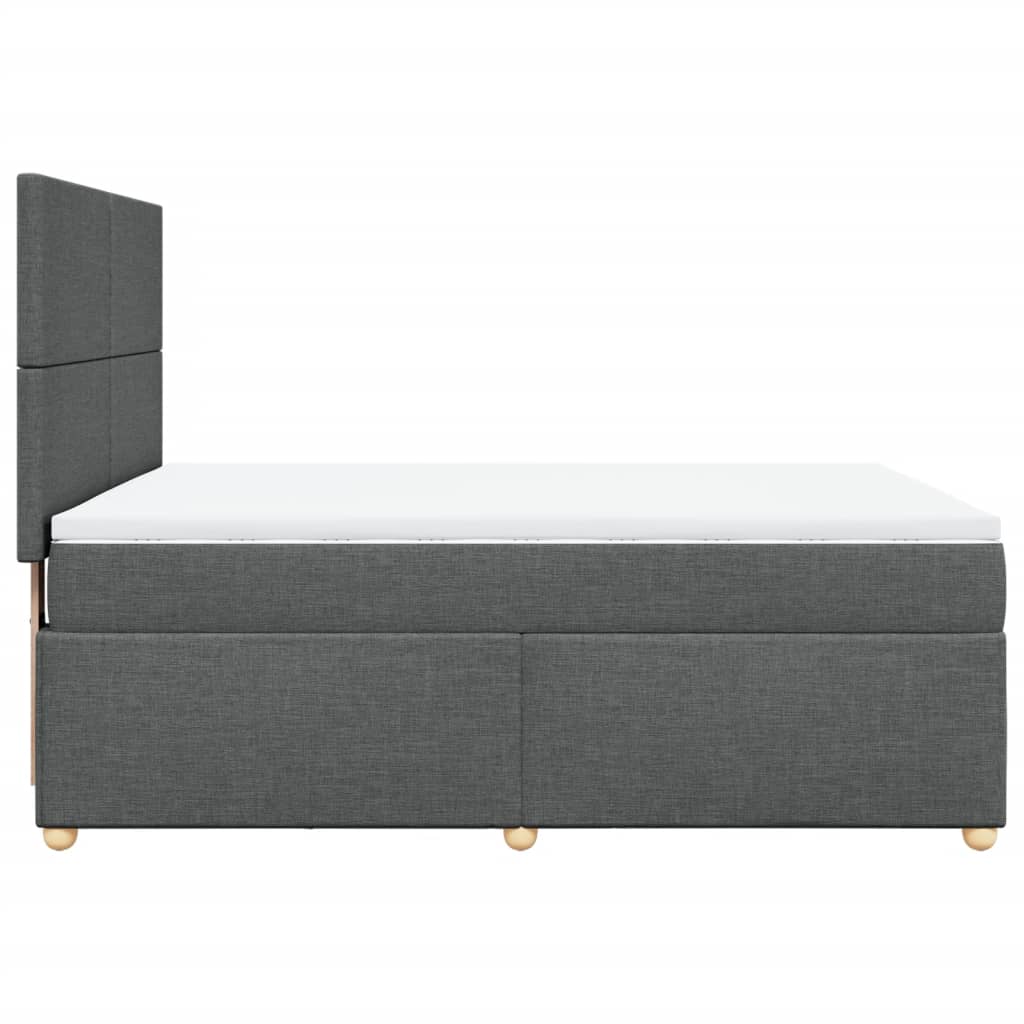 Boxspring met matras stof donkergrijs 140x190 cm is nu te koop bij PeponiXL, paradijselijk wonen!