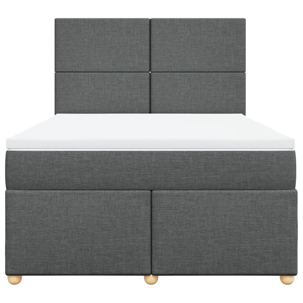Boxspring met matras stof donkergrijs 140x190 cm is nu te koop bij PeponiXL, paradijselijk wonen!