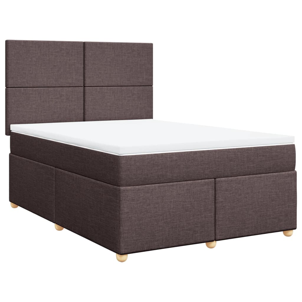 Boxspring met matras stof donkerbruin 140x190 cm is nu te koop bij PeponiXL, paradijselijk wonen!