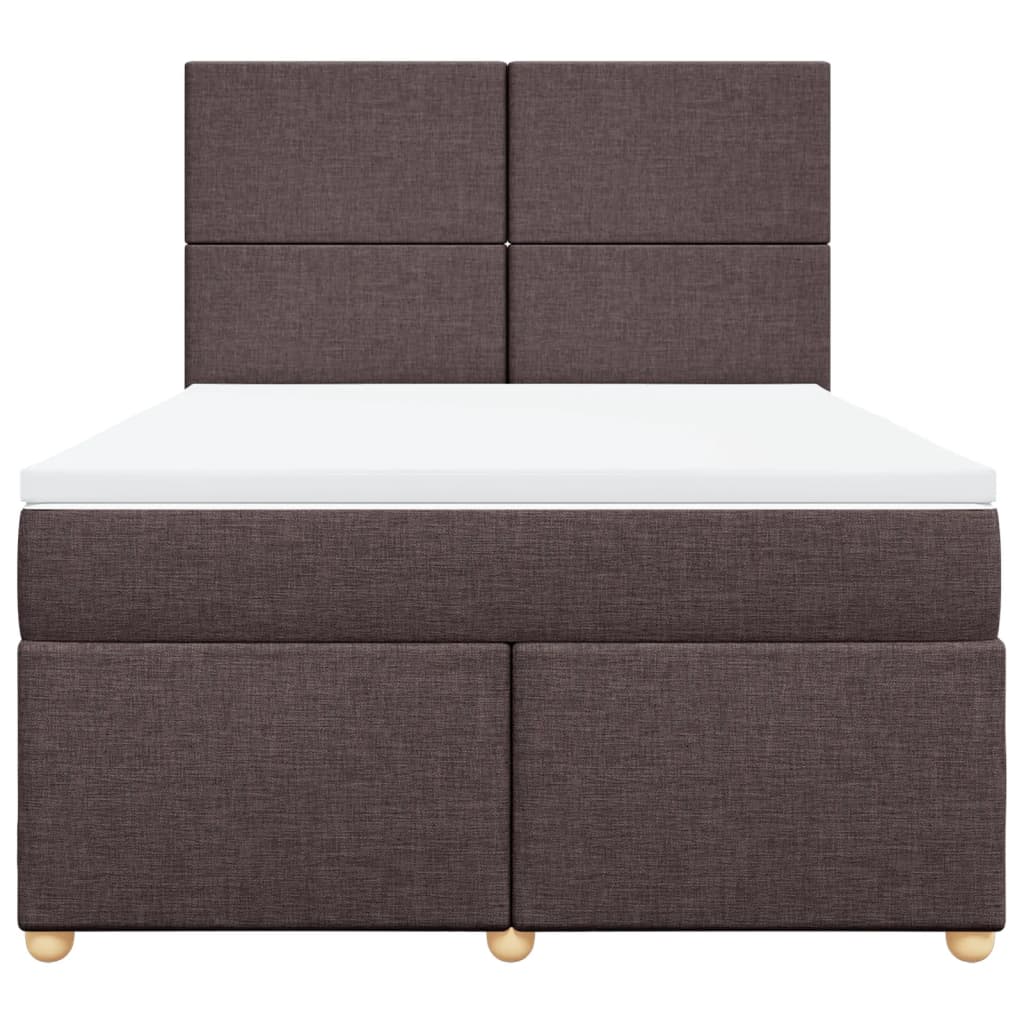 Boxspring met matras stof donkerbruin 140x190 cm is nu te koop bij PeponiXL, paradijselijk wonen!