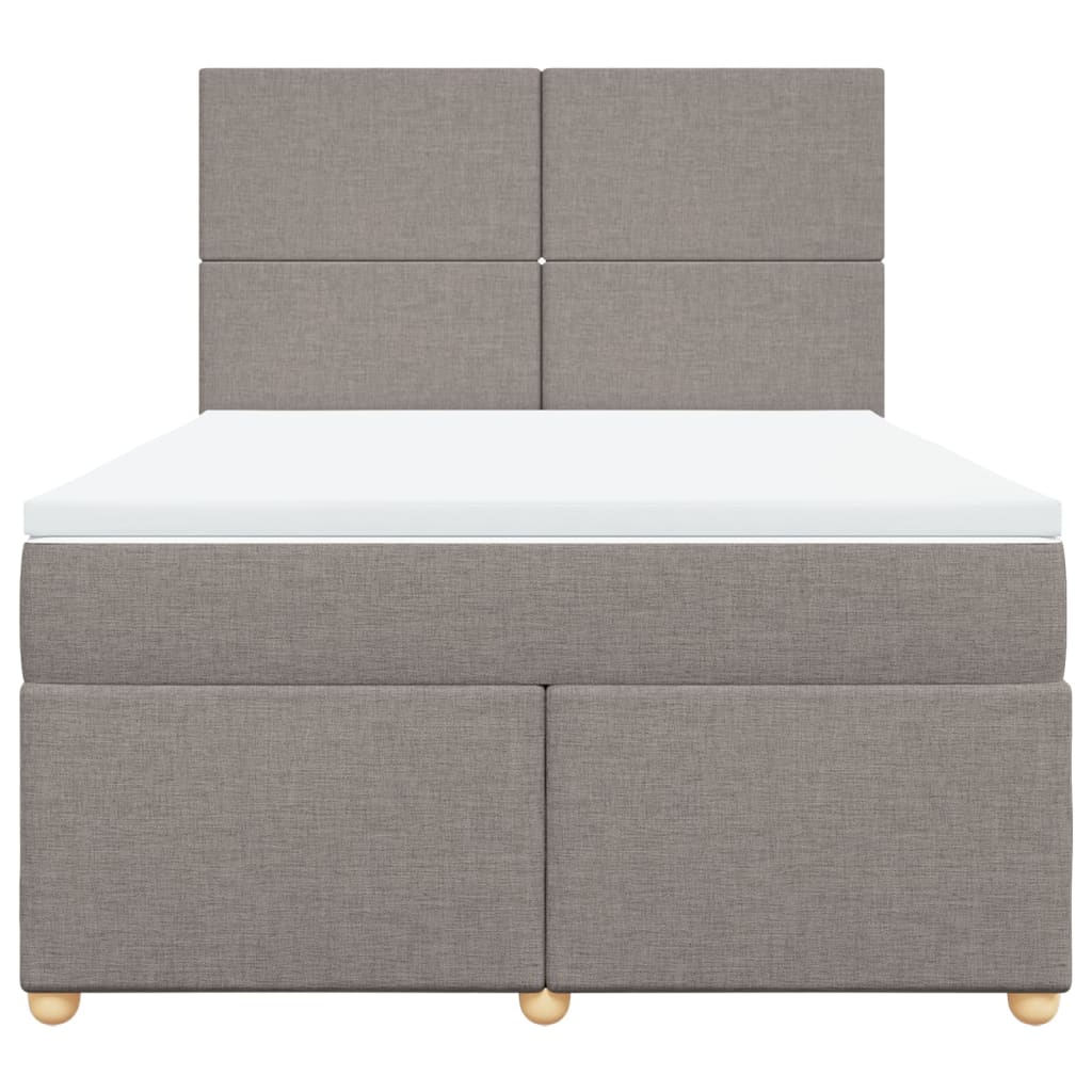 Boxspring met matras stof taupe 140x190 cm is nu te koop bij PeponiXL, paradijselijk wonen!