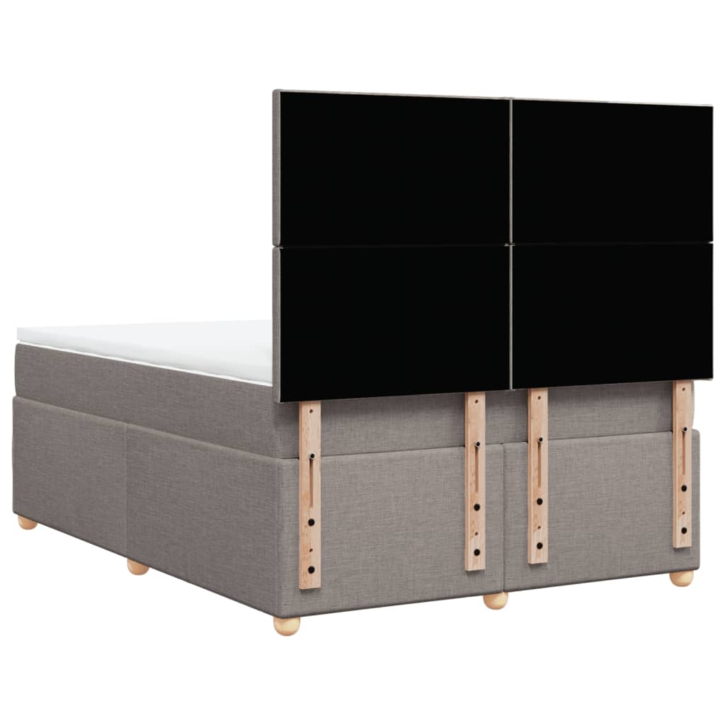Boxspring met matras stof taupe 140x190 cm is nu te koop bij PeponiXL, paradijselijk wonen!