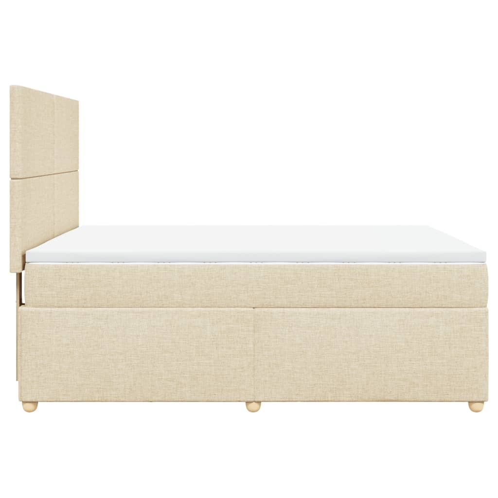 Boxspring met matras stof crèmekleurig 140x190 cm is nu te koop bij PeponiXL, paradijselijk wonen!