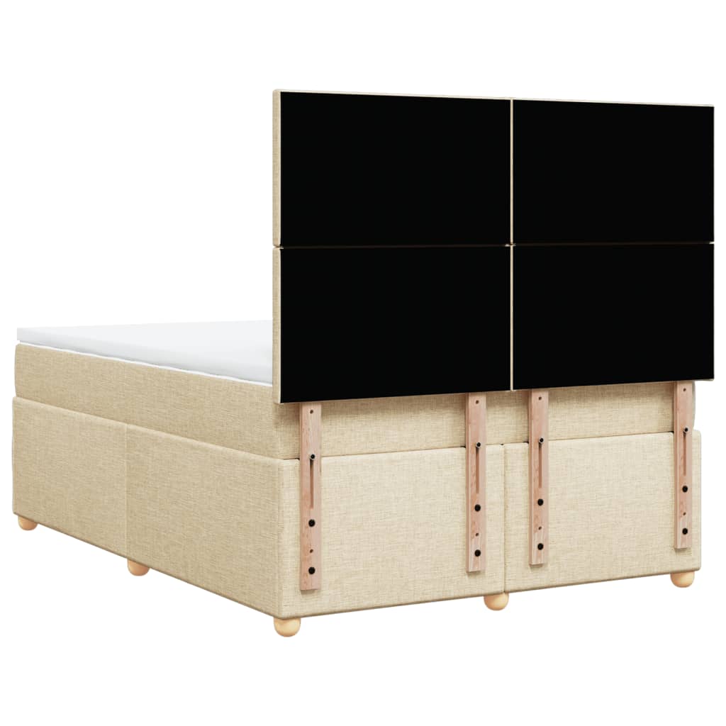 Boxspring met matras stof crèmekleurig 140x190 cm is nu te koop bij PeponiXL, paradijselijk wonen!