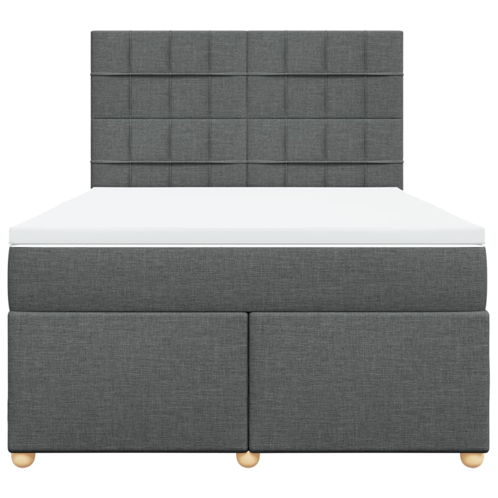 Boxspring met matras stof donkergrijs 140x190 cm is nu te koop bij PeponiXL, paradijselijk wonen!