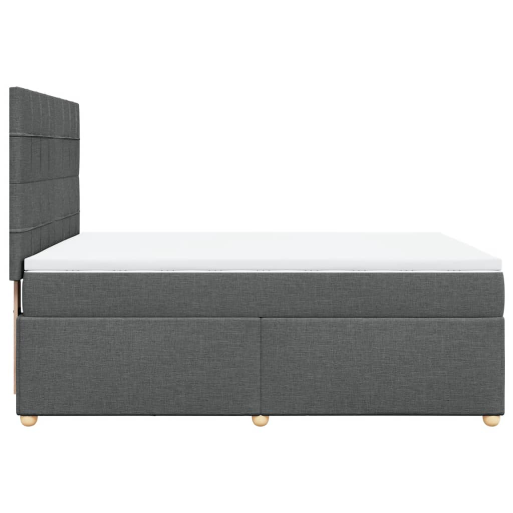 Boxspring met matras stof donkergrijs 140x190 cm is nu te koop bij PeponiXL, paradijselijk wonen!