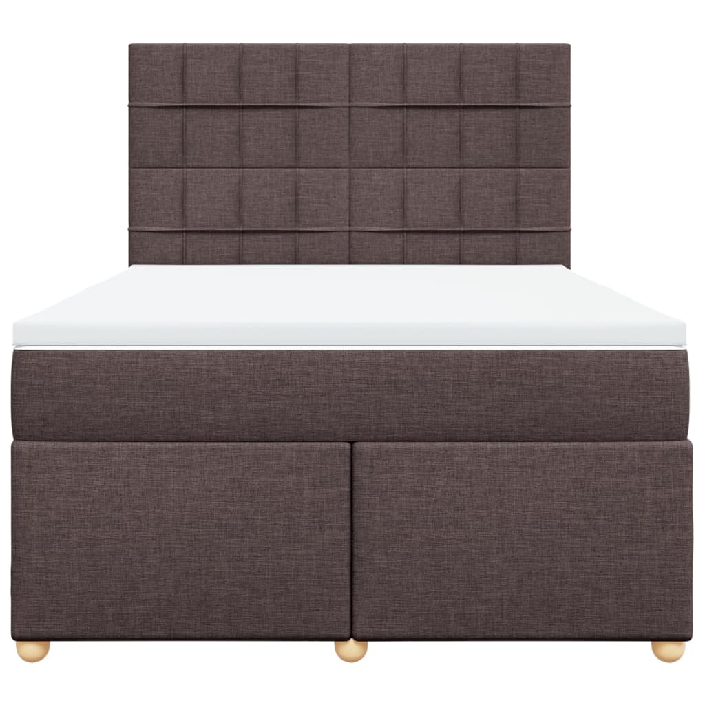 Boxspring met matras stof donkerbruin 140x190 cm is nu te koop bij PeponiXL, paradijselijk wonen!