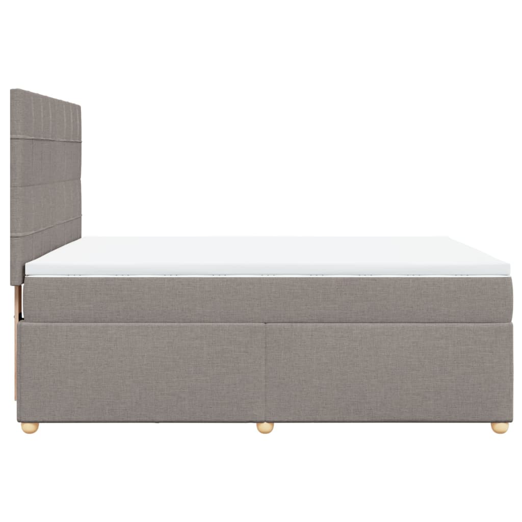 Boxspring met matras stof taupe 140x190 cm is nu te koop bij PeponiXL, paradijselijk wonen!