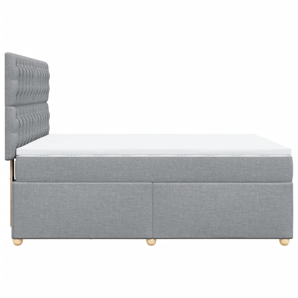 Boxspring met matras stof lichtgrijs 140x190 cm is nu te koop bij PeponiXL, paradijselijk wonen!