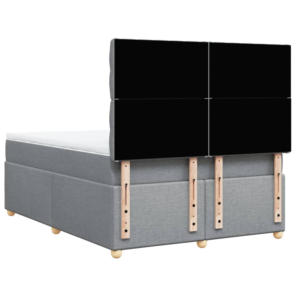 Boxspring met matras stof lichtgrijs 140x190 cm is nu te koop bij PeponiXL, paradijselijk wonen!
