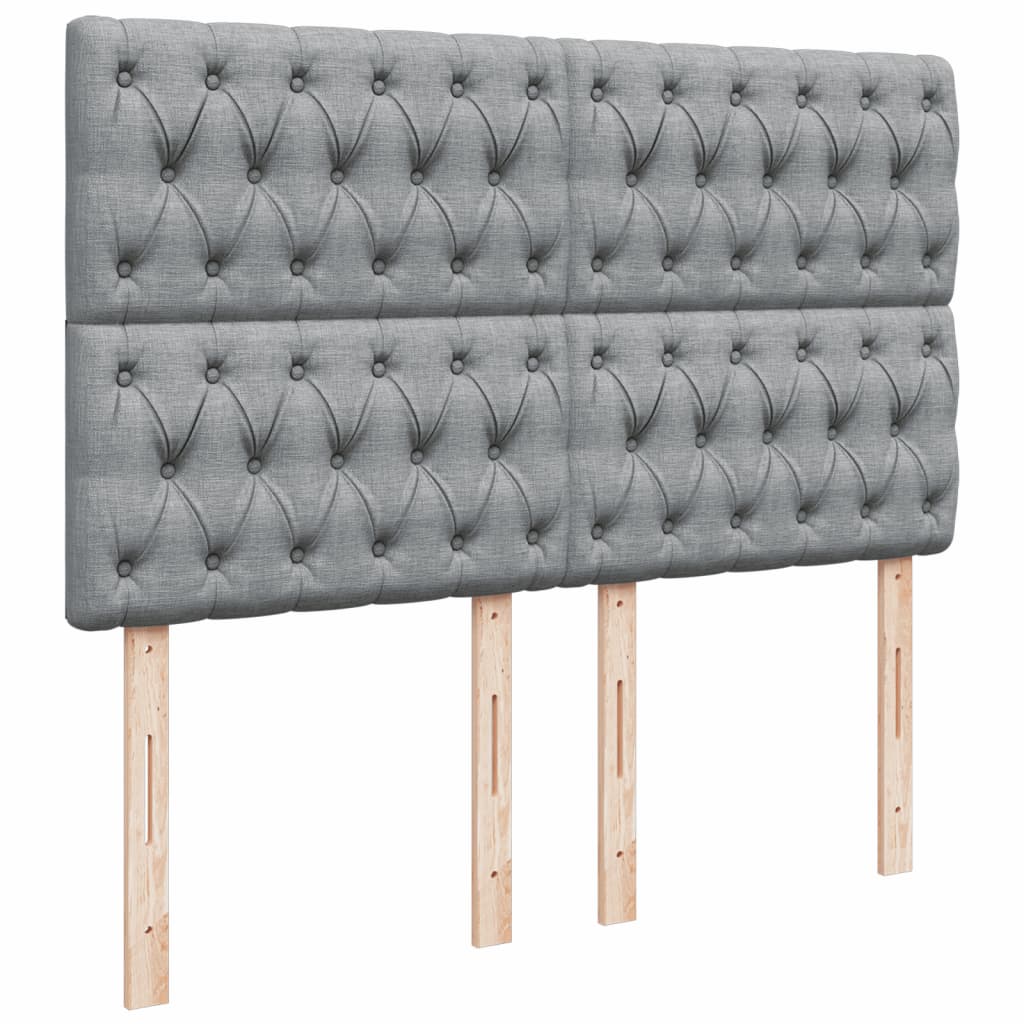 Boxspring met matras stof lichtgrijs 140x190 cm is nu te koop bij PeponiXL, paradijselijk wonen!
