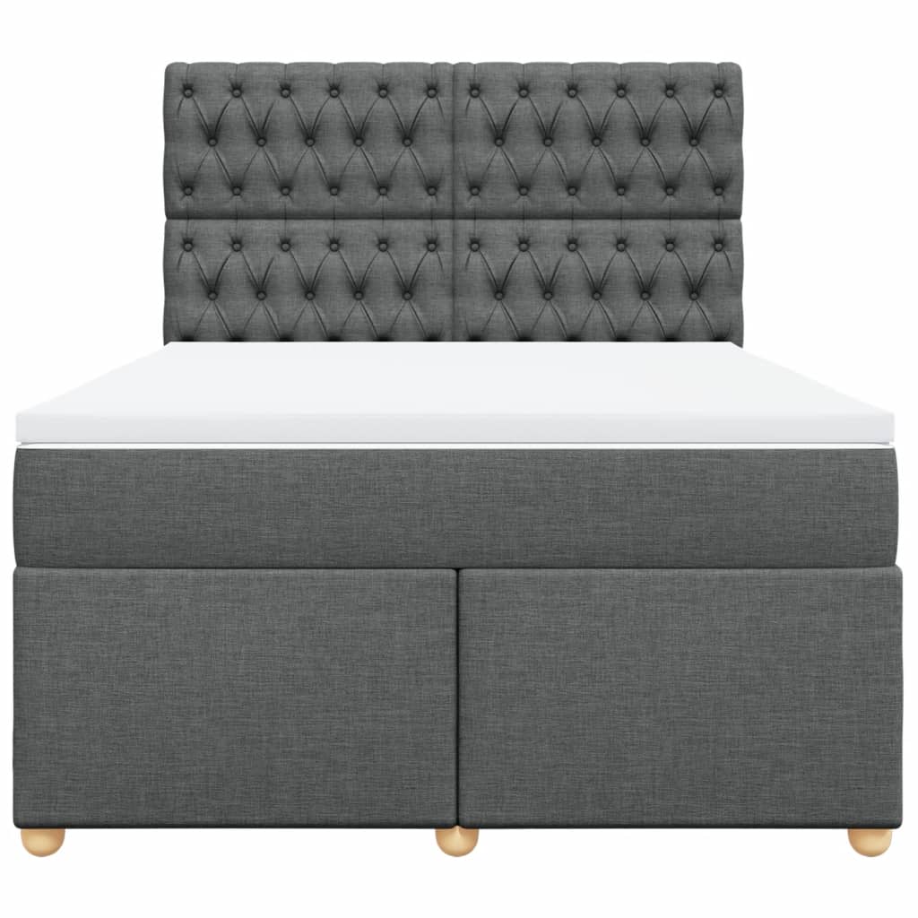 Boxspring met matras stof donkergrijs 140x190 cm is nu te koop bij PeponiXL, paradijselijk wonen!