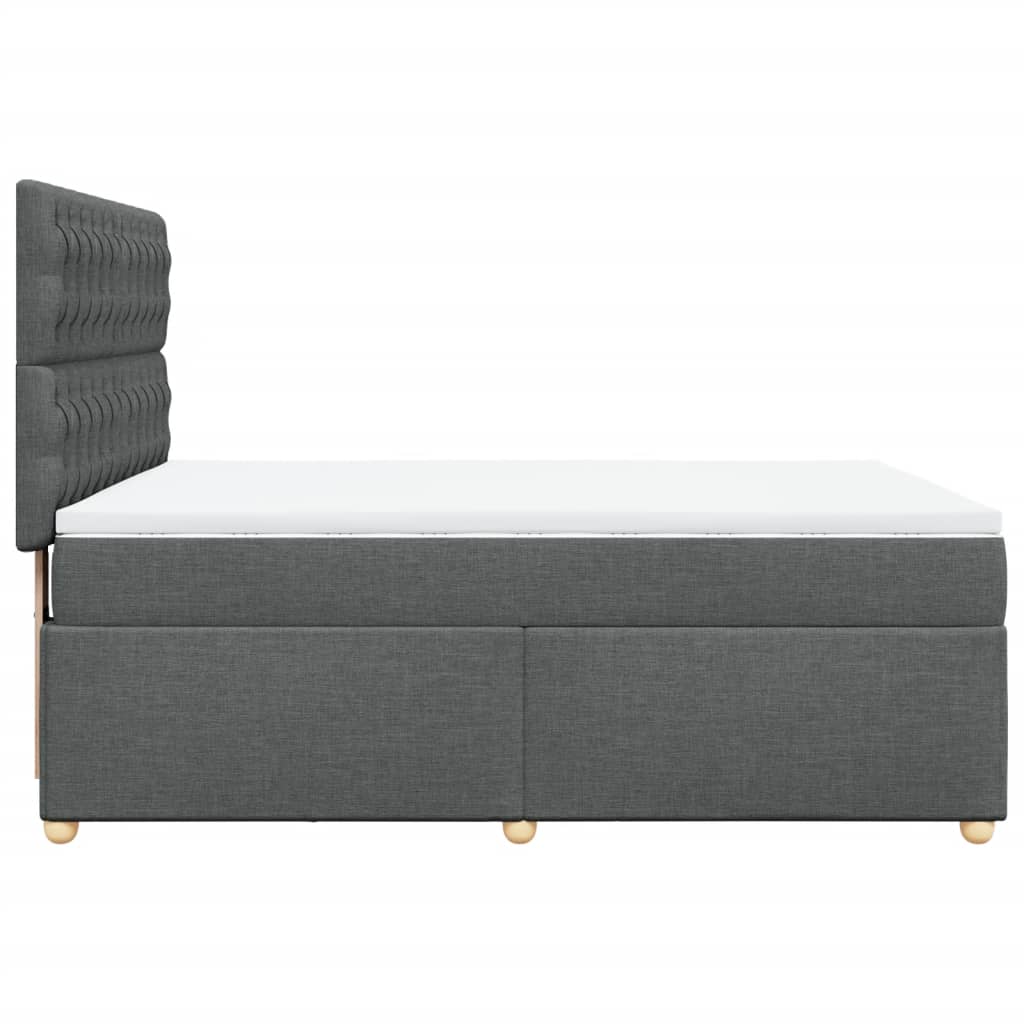 Boxspring met matras stof donkergrijs 140x190 cm is nu te koop bij PeponiXL, paradijselijk wonen!