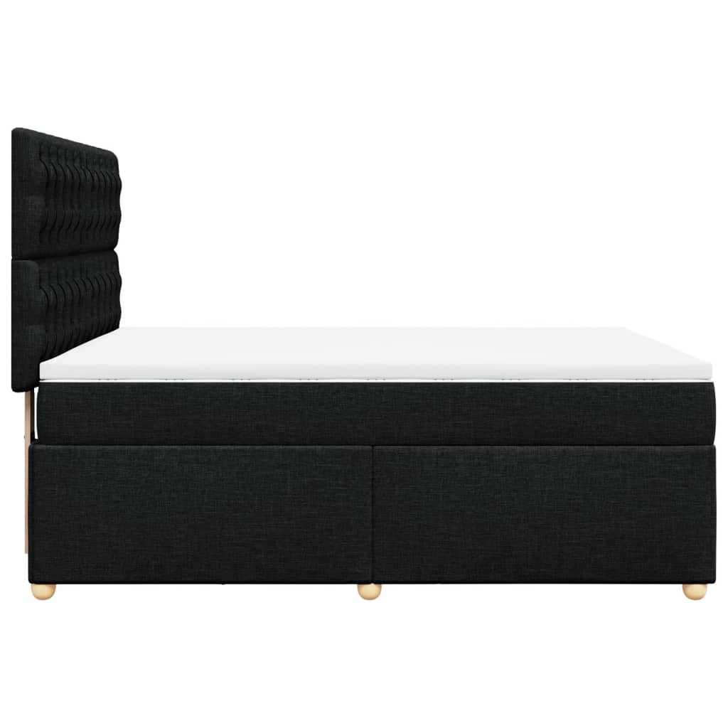 Boxspring met matras stof zwart 140x190 cm is nu te koop bij PeponiXL, paradijselijk wonen!