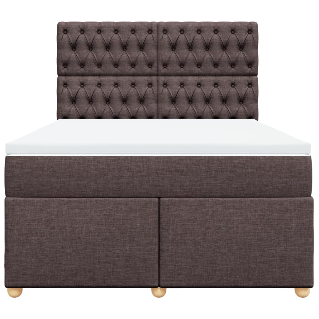 Boxspring met matras stof donkerbruin 140x190 cm is nu te koop bij PeponiXL, paradijselijk wonen!