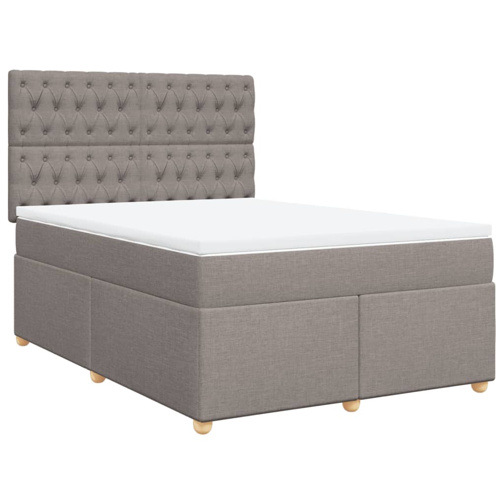 Boxspring met matras stof taupe 140x190 cm is nu te koop bij PeponiXL, paradijselijk wonen!